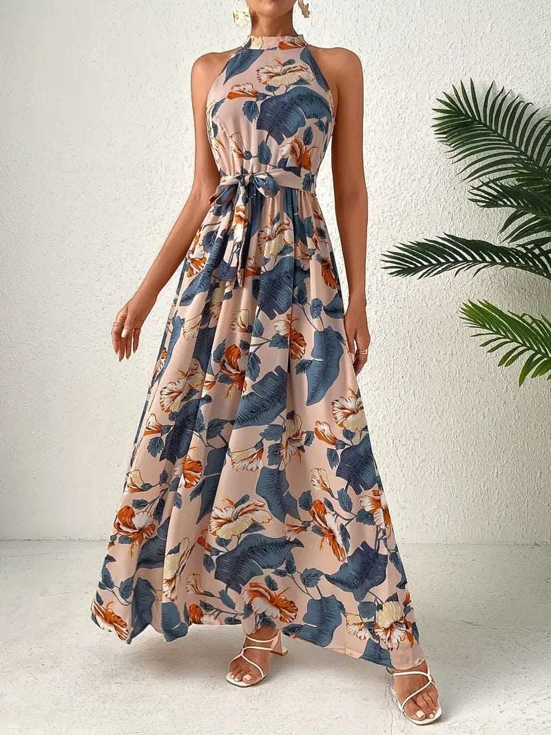 Bohemian Retro Halter Dress Women