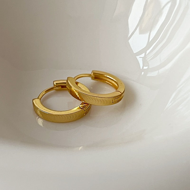 Minimalist Wire-drawn Hoop Earrings For Womenlight Luxury