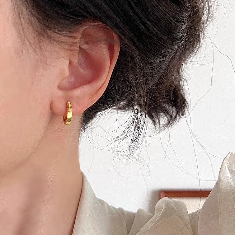 Minimalist Wire-drawn Hoop Earrings For Womenlight Luxury
