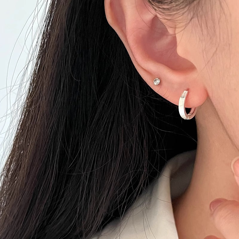 Minimalist Wire-drawn Hoop Earrings For Womenlight Luxury