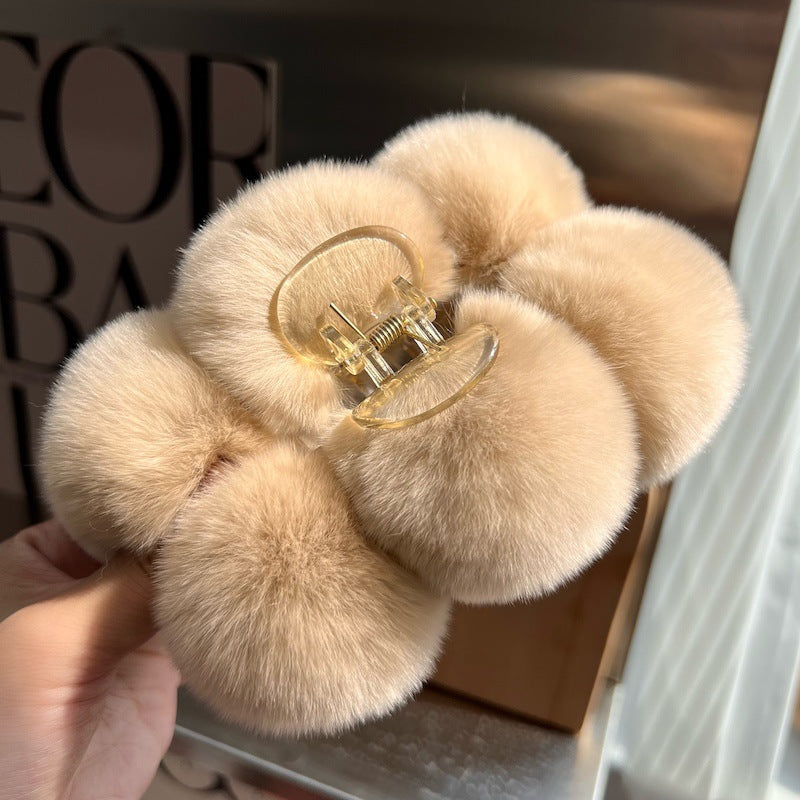 Korea Real Otter Hair Hair Clip Female